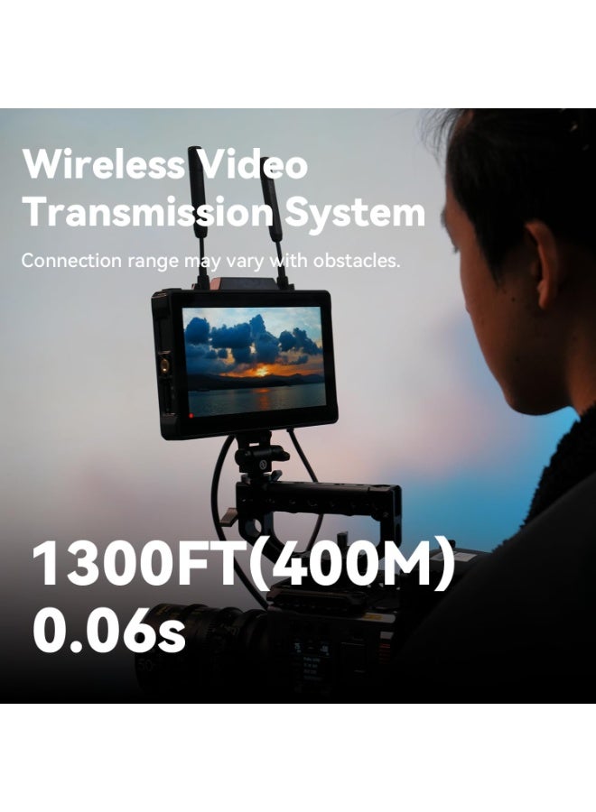 هولي لاند بايرو 7 نظام نقل فيديو لاسلكي مع مرسل ومستقبل وشاشة مراقبة كاميرا 7 بوصة HDMI و SDI مدى 1300 قدم بزمن تأخير منخفض للتصوير والإنتاج المباشر - Image 4